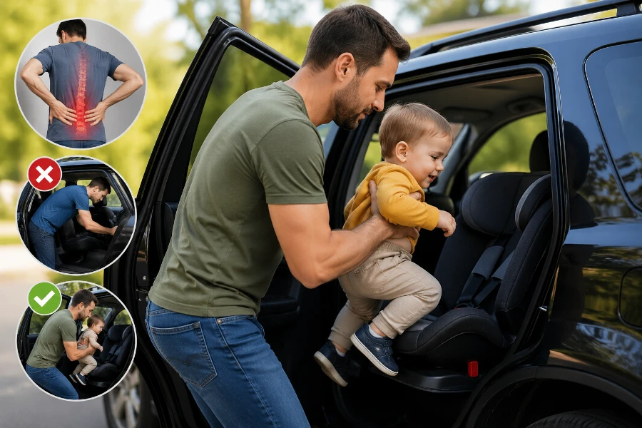 best way to reduce back pain when lifting toddlers into cars (1)