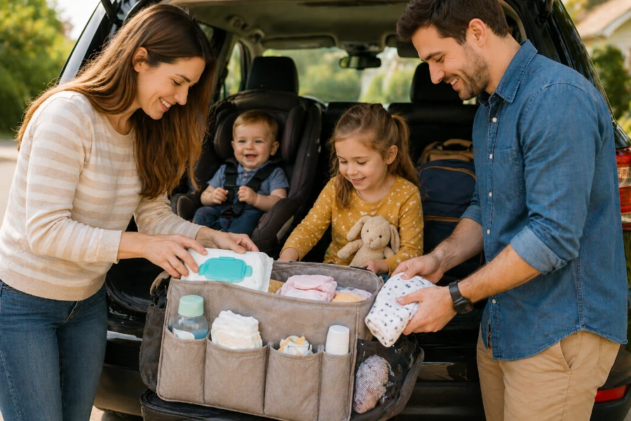 what parents should pack in a diaper bag for car trips (1)