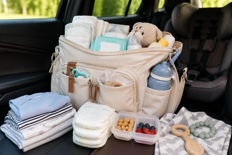 what parents should pack in a diaper bag for car trips (3)