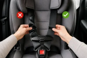 car seat harness uneven 1