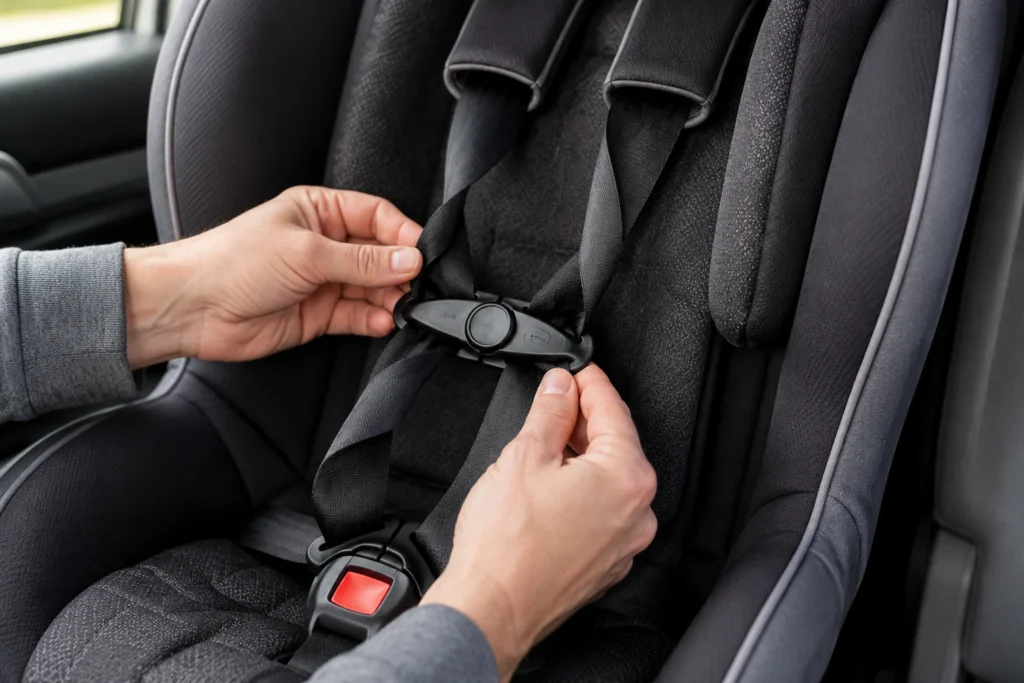 car seat straps keep twisting 2