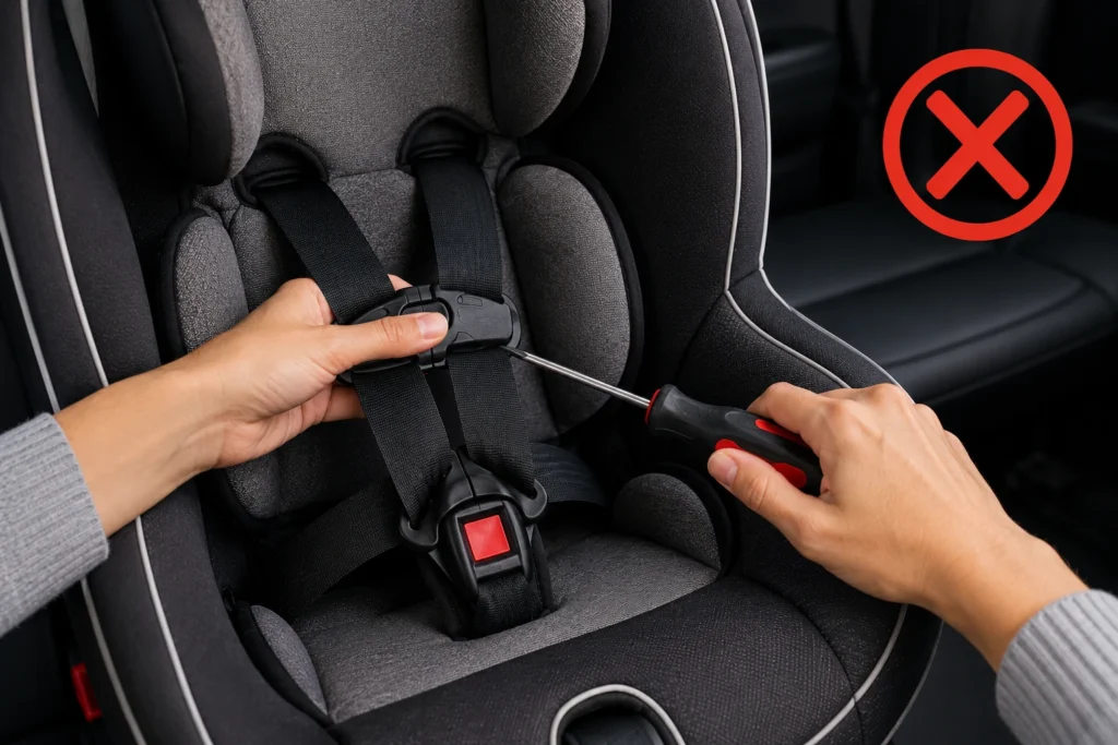 evenflo revolve 360 straps won't loosen 3