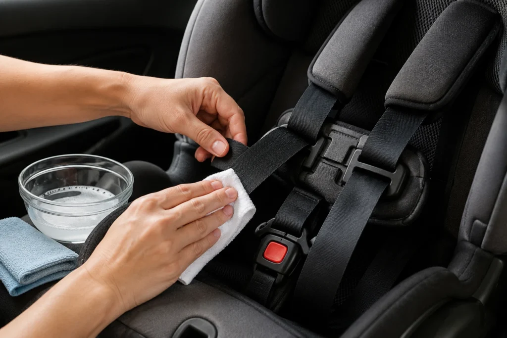 how to clean car seat harness straps 2