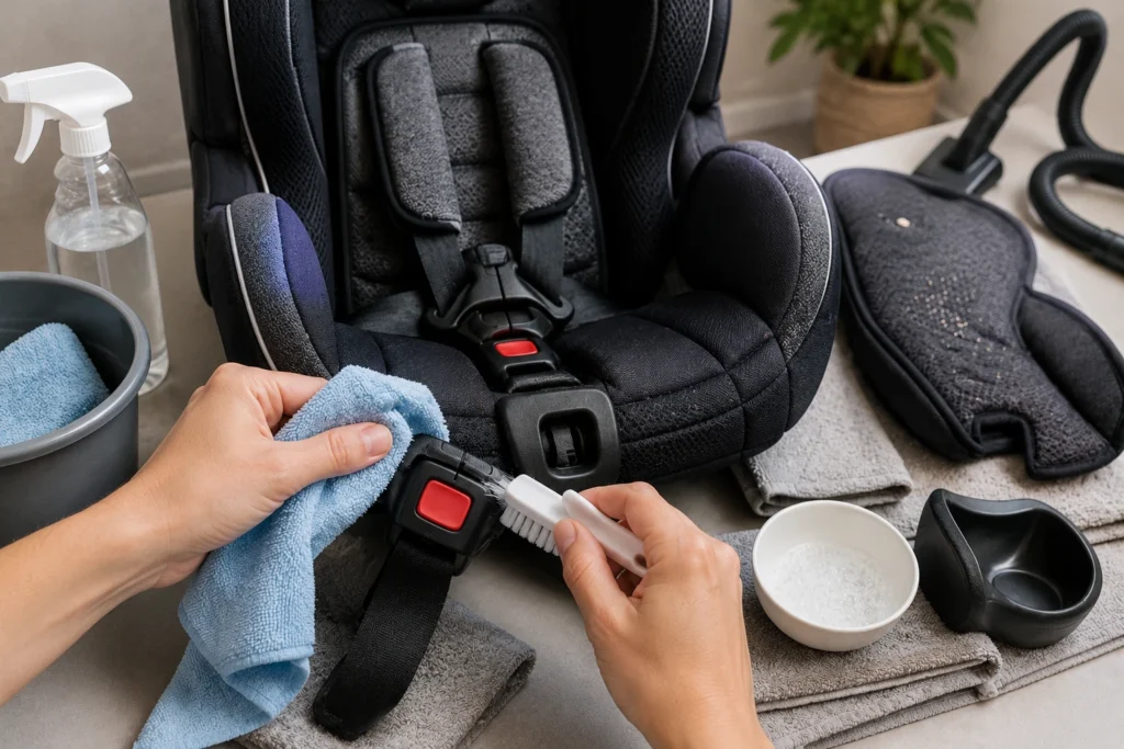 how to clean car seat harness straps 3
