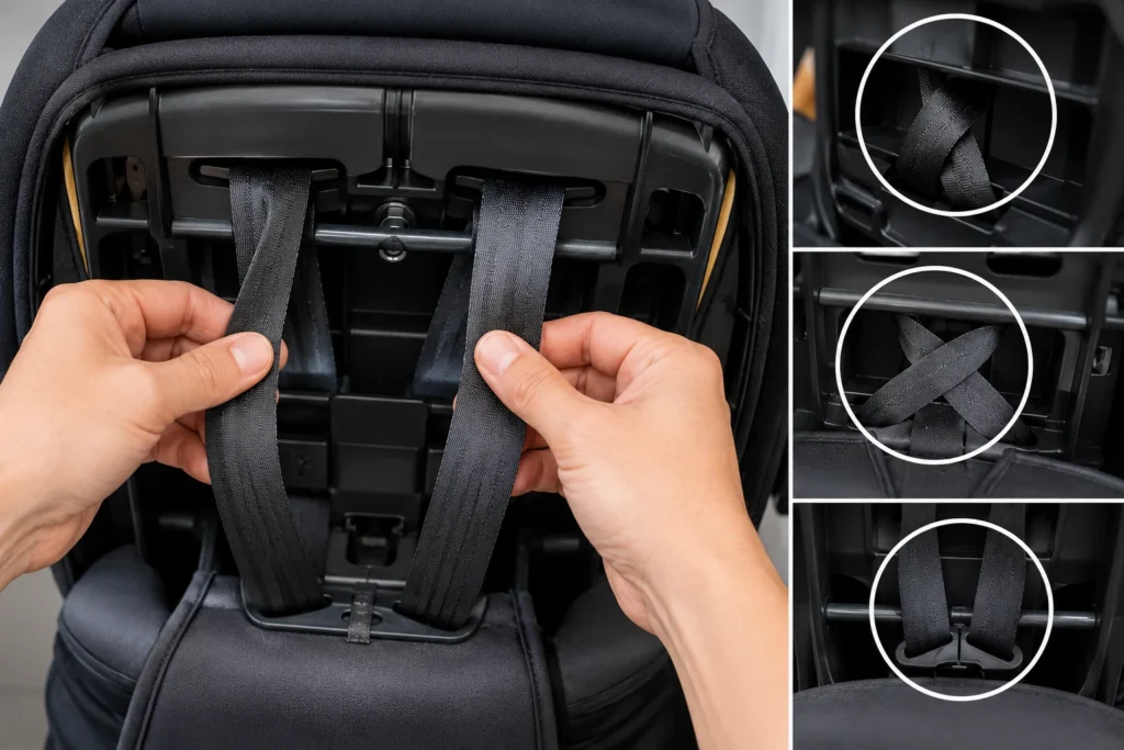 how to fix twisted car seat straps 3