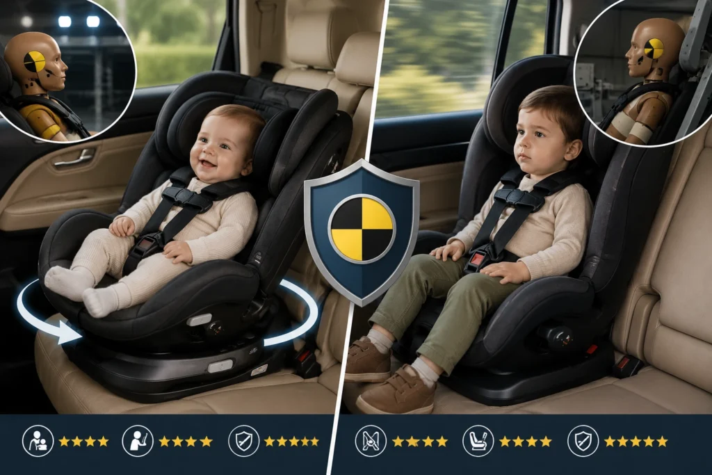 rotating car seat vs traditional car seat 3